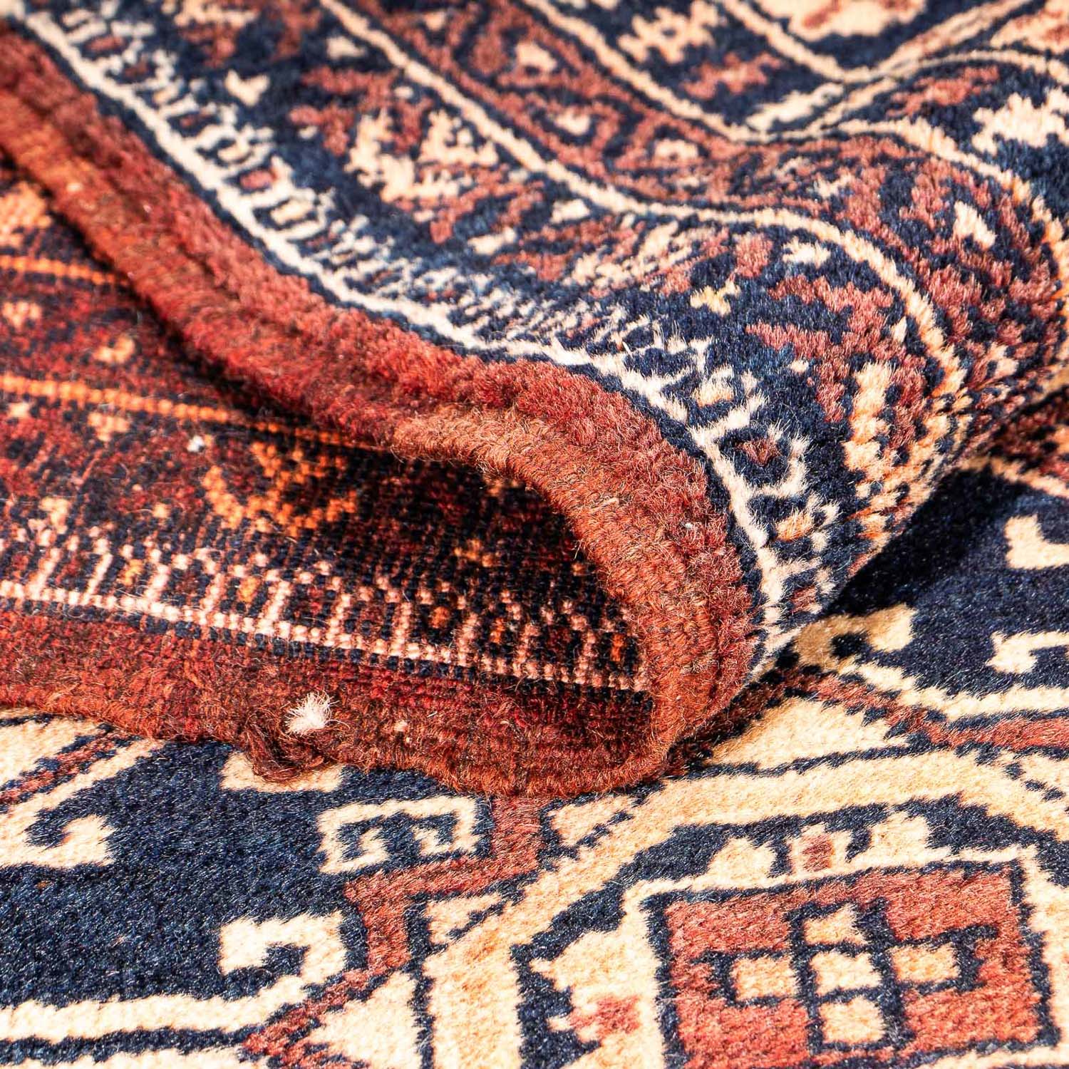 Alfombra afgana - 140 x 94 cm - azul oscuro
