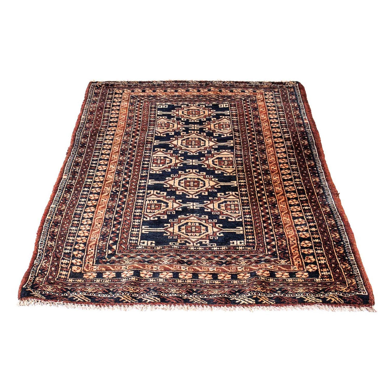 Alfombra afgana - 140 x 94 cm - azul oscuro