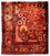 Alfombra persa - Nómada cuadrado  - 92 x 82 cm - rojo oscuro