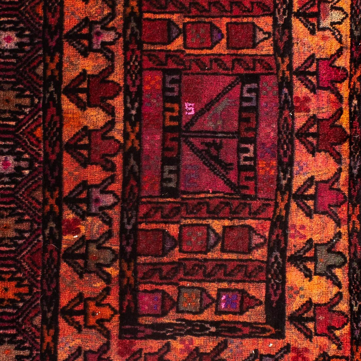 Alfombra persa - Nómada - 90 x 72 cm - rojo oscuro
