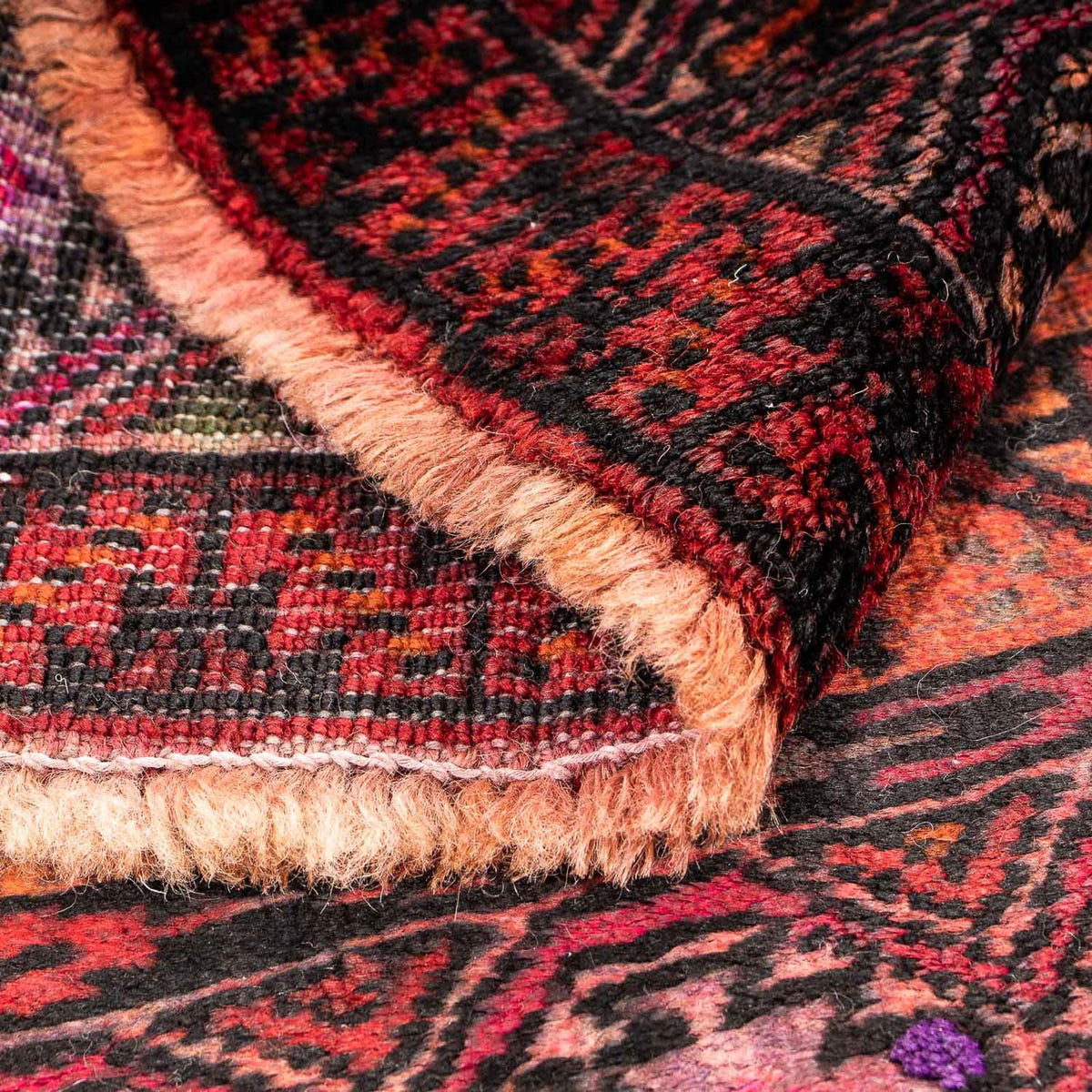 Alfombra persa - Nómada - 90 x 72 cm - rojo oscuro