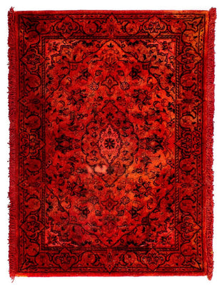 Alfombra persa - Keshan - 98 x 70 cm - rojo oscuro