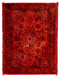 Alfombra persa - Keshan - 98 x 70 cm - rojo oscuro
