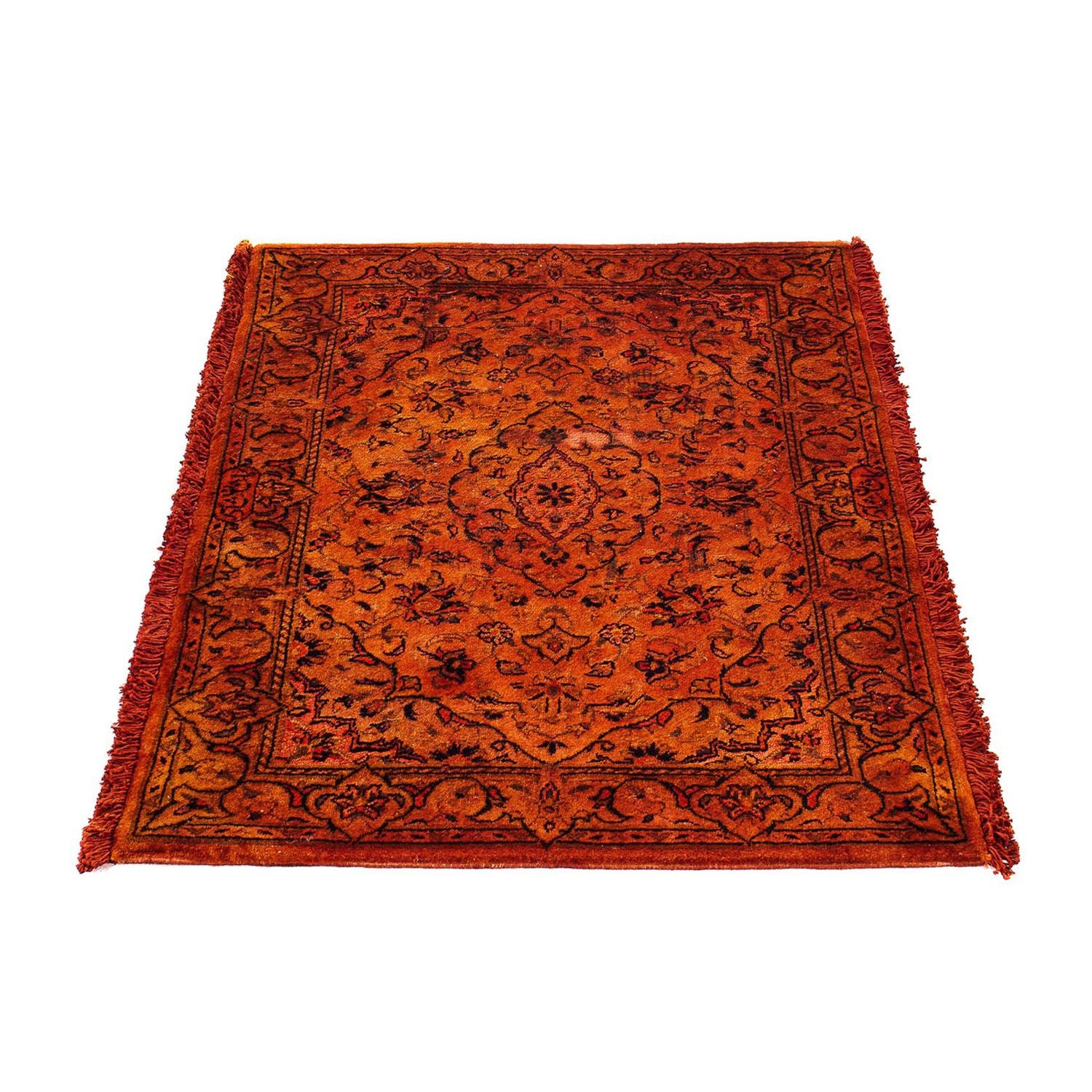 Alfombra persa - Keshan - 98 x 70 cm - rojo oscuro