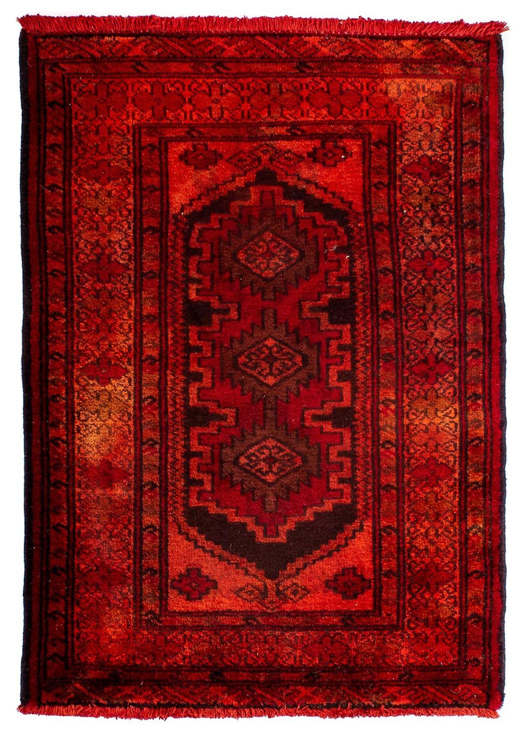Alfombra persa - Nómada - 103 x 70 cm - rojo oscuro