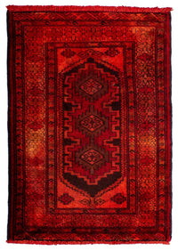 Alfombra persa - Nómada - 103 x 70 cm - rojo oscuro