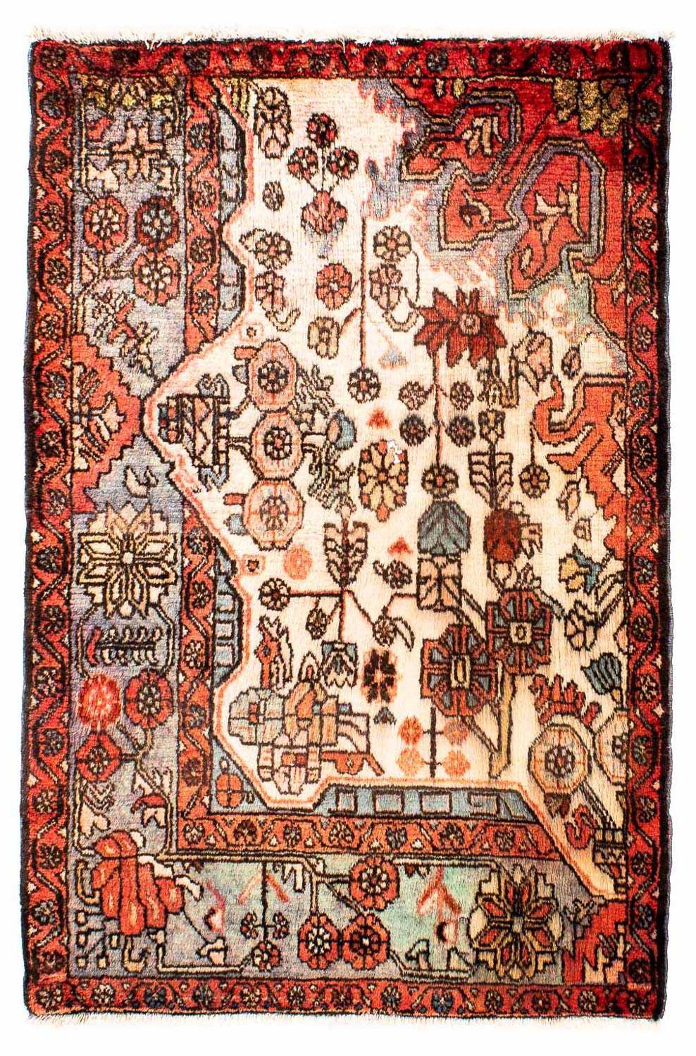 Alfombra persa - Nómada - 131 x 88 cm - beige