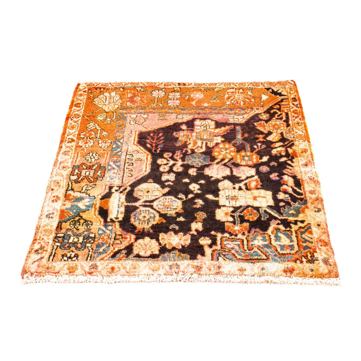 Alfombra persa - Nómada cuadrado  - 100 x 85 cm - rojo claro