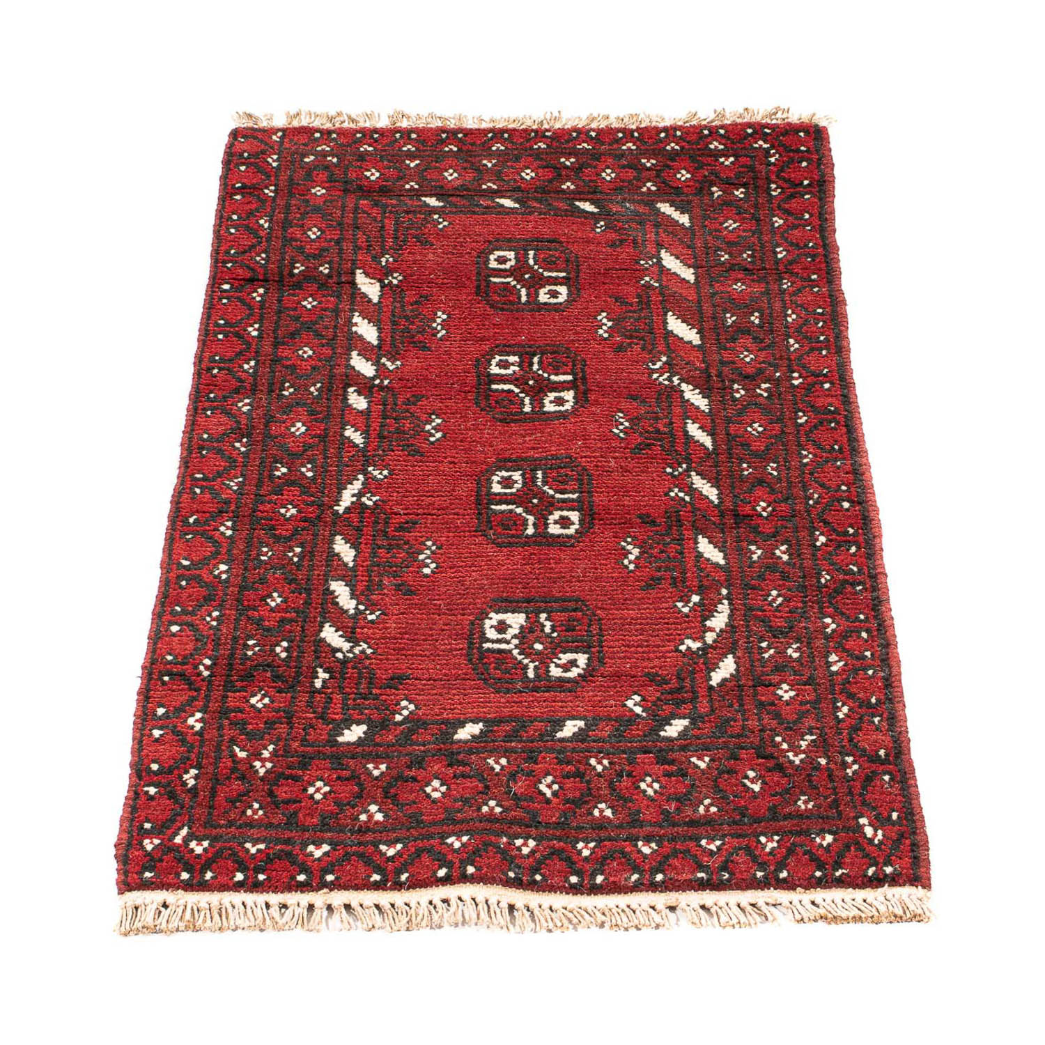 Alfombra afgana - Filpa - 90 x 60 cm - rojo oscuro
