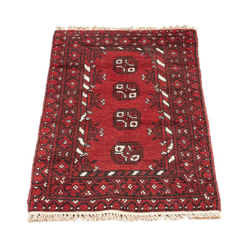 Alfombra afgana - Filpa - 90 x 60 cm - rojo oscuro