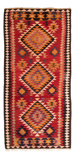 Alfombra de pasillo Alfombra Kelim - Antigua - 380 x 135 cm - multicolor