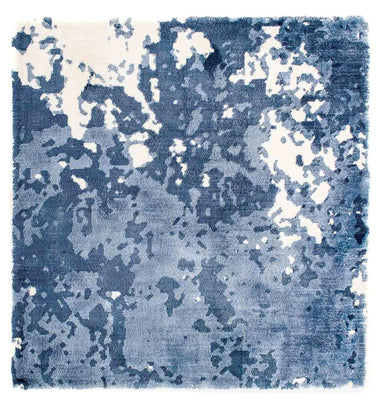 Alfombra de viscosa cuadrado  - 70 x 70 cm - azul