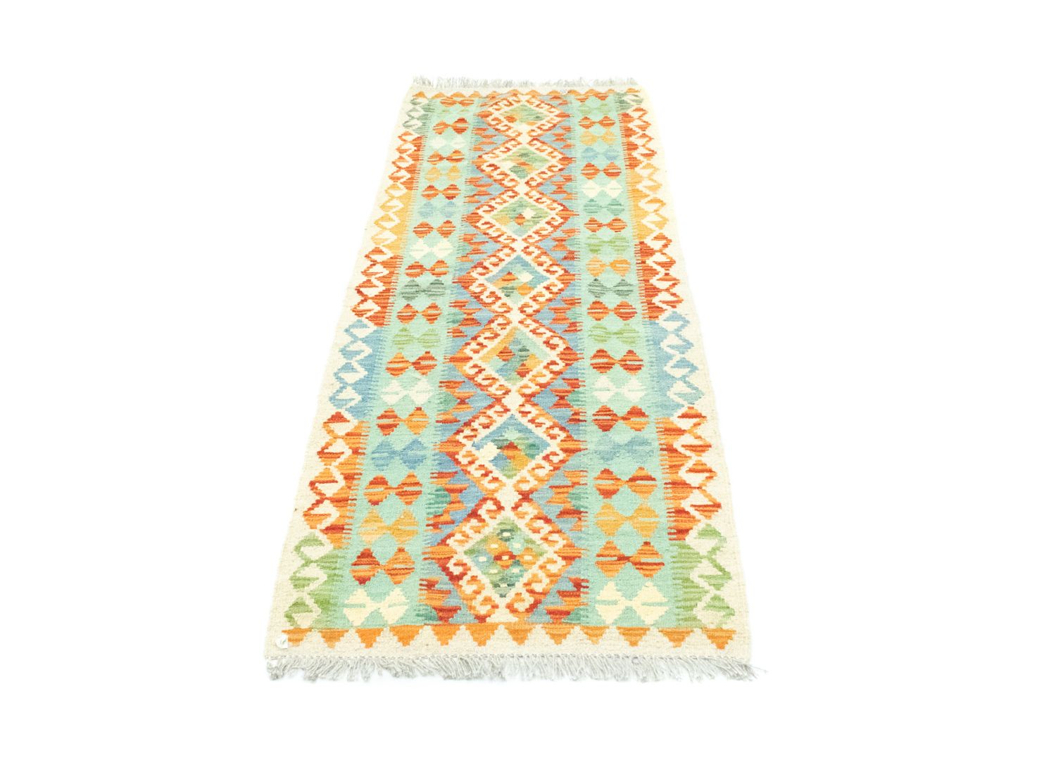 Alfombra de pasillo Alfombra Kelim - Oriental - 200 x 68 cm - colorido