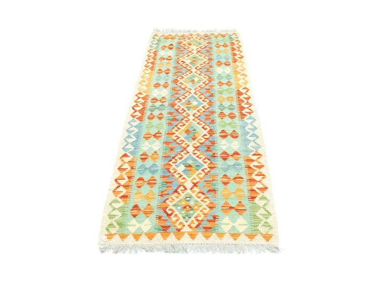 Alfombra de pasillo Alfombra Kelim - Oriental - 200 x 68 cm - colorido