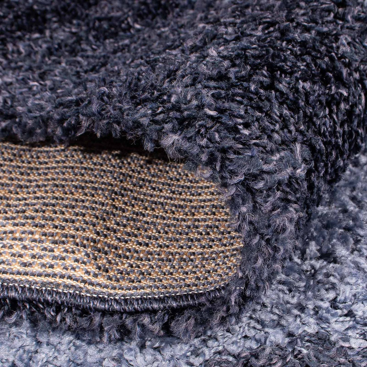 Alfombra de pelo largo - 170 x 120 cm - azul oscuro