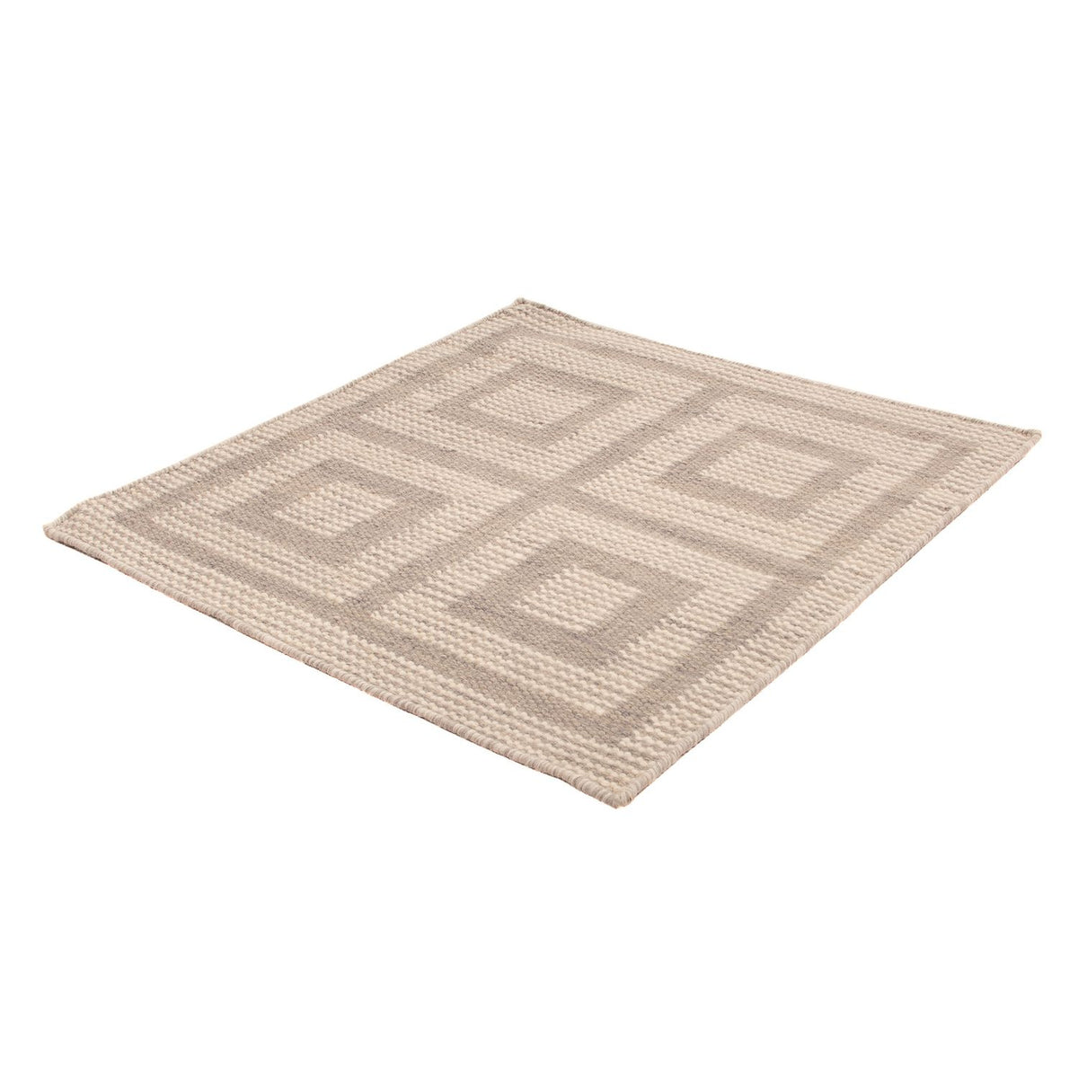 Alfombra Kelim - Tendencia cuadrado  - 60 x 60 cm - beige