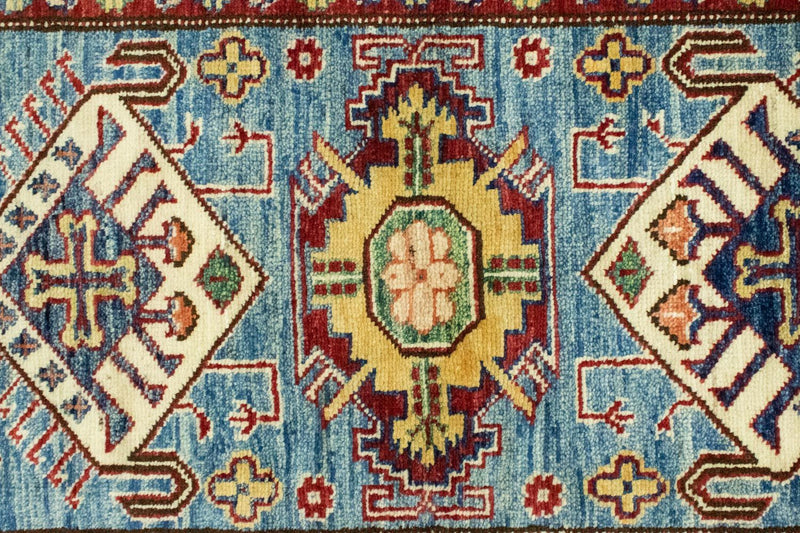 Alfombra Ziegler - Kazak - 132 x 79 cm - azul claro