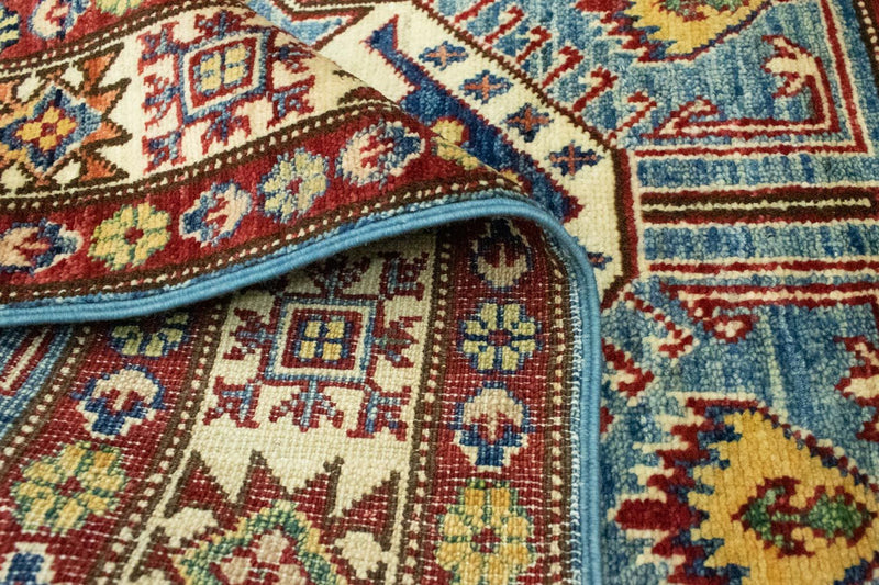Alfombra Ziegler - Kazak - 132 x 79 cm - azul claro