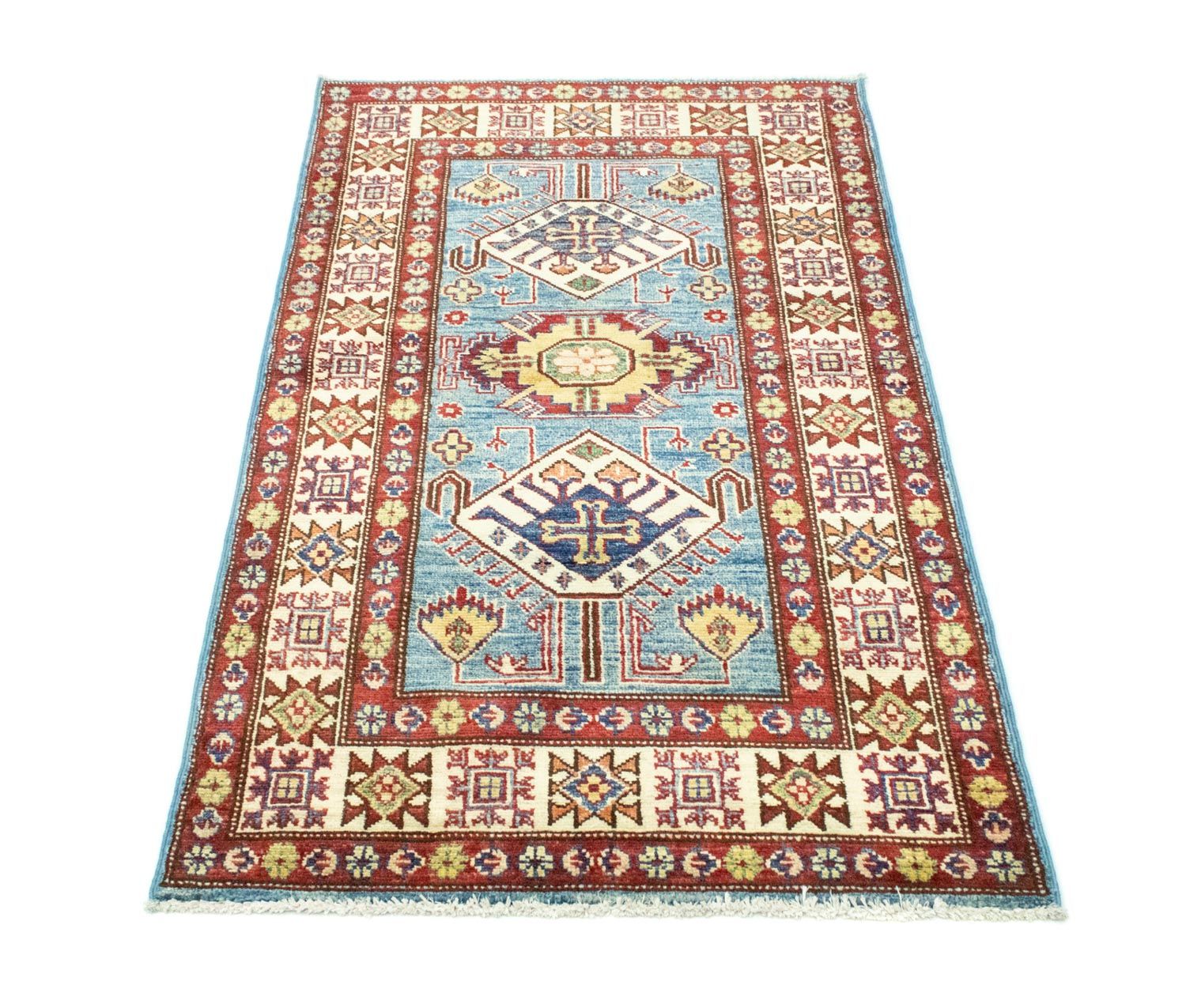 Alfombra Ziegler - Kazak - 132 x 79 cm - azul claro