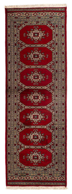 Alfombra de pasillo Alfombra Pakistani - 192 x 64 cm - rojo oscuro