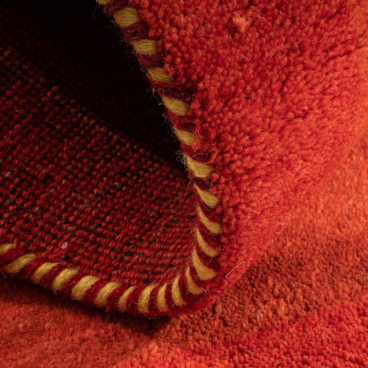 Alfombra Gabbeh - Indus - 142 x 74 cm - rojo oscuro