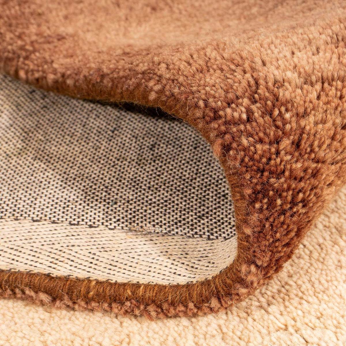 Alfombra de lana - 196 x 139 cm - marrón