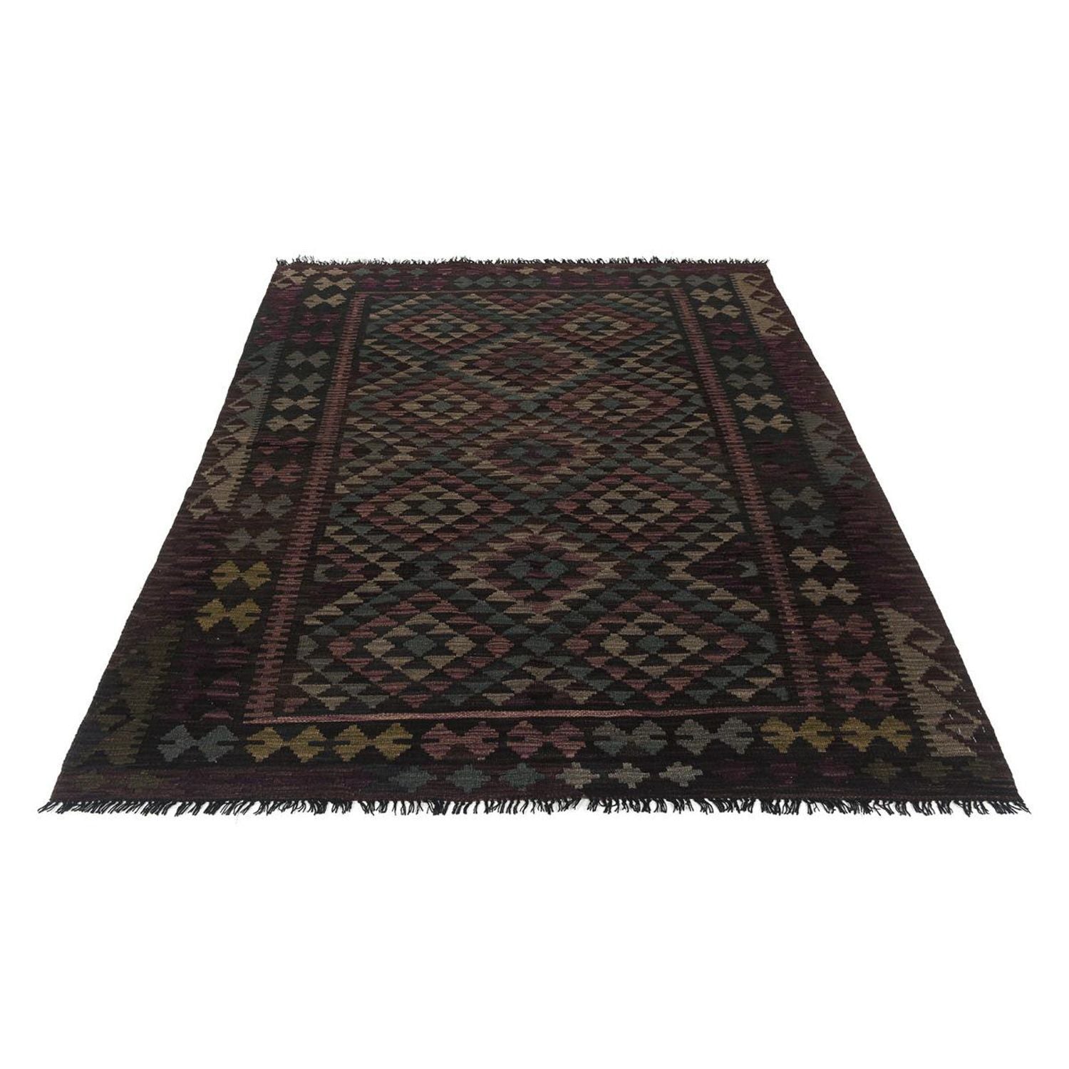 Alfombra Kelim - Splash - 201 x 163 cm - multicolor