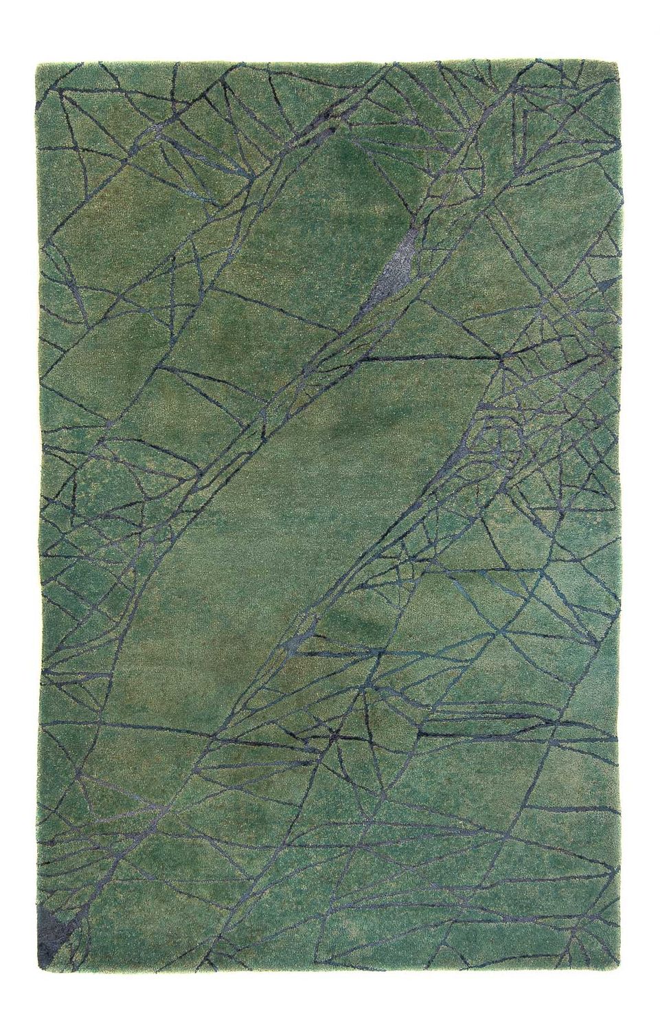 Alfombra de lana - 247 x 147 cm - verde