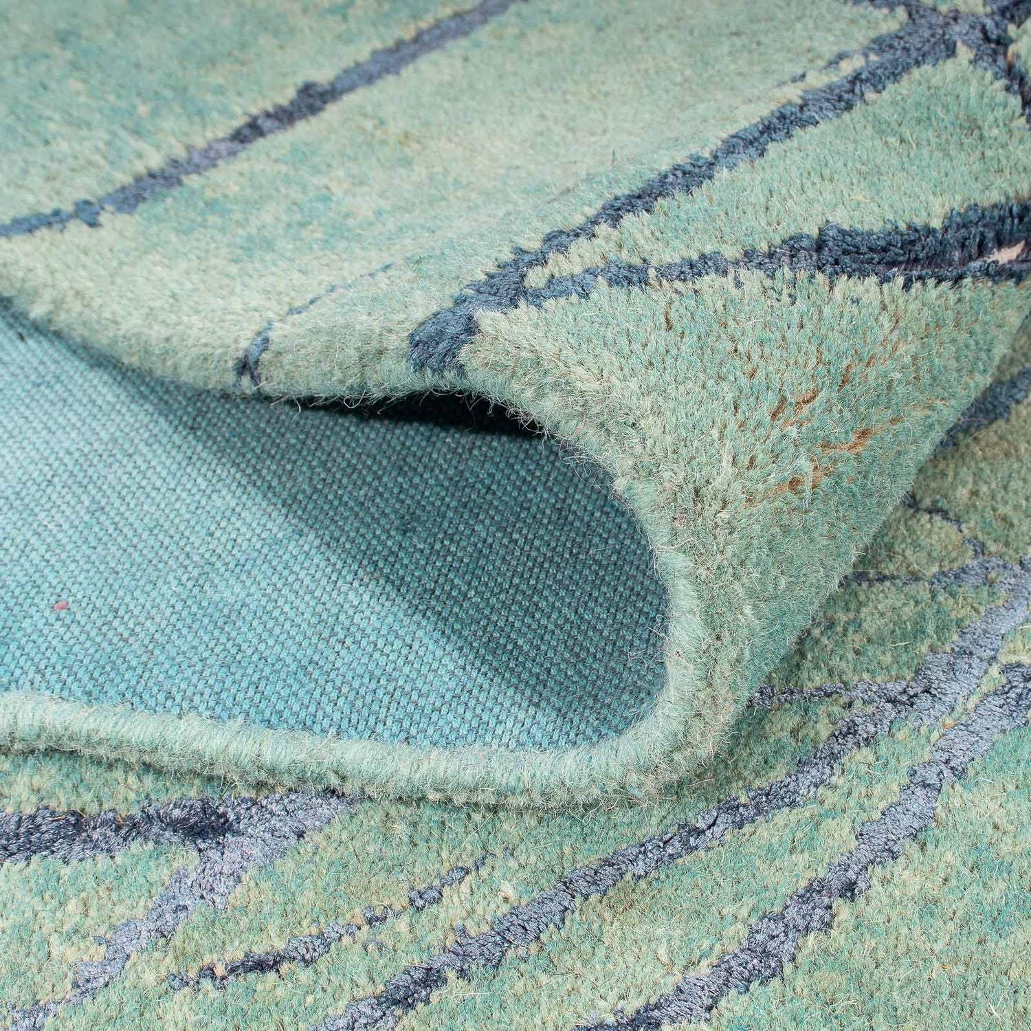 Alfombra de lana - 247 x 147 cm - verde