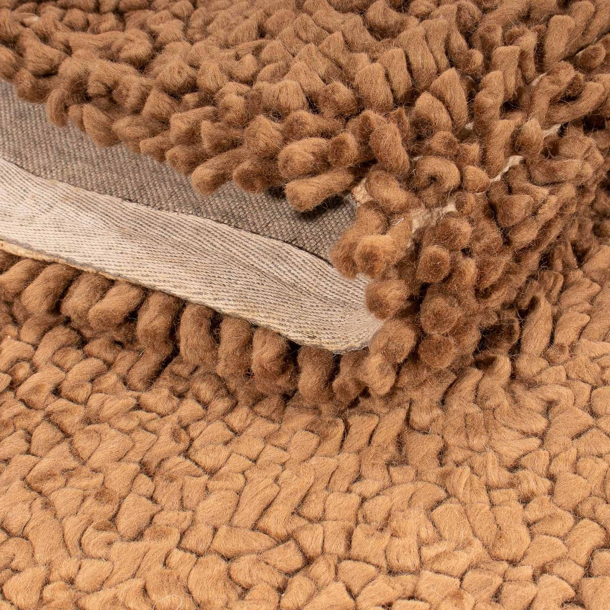 Alfombra de pelo largo - 206 x 155 cm - marrón