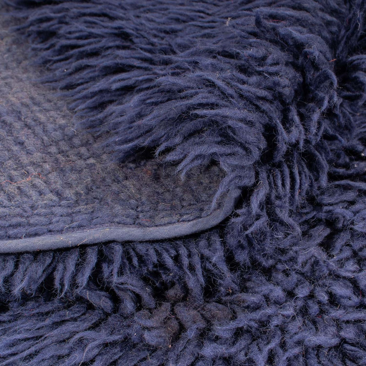 Alfombra de pelo largo redondo  - 260 x 260 cm - azul oscuro