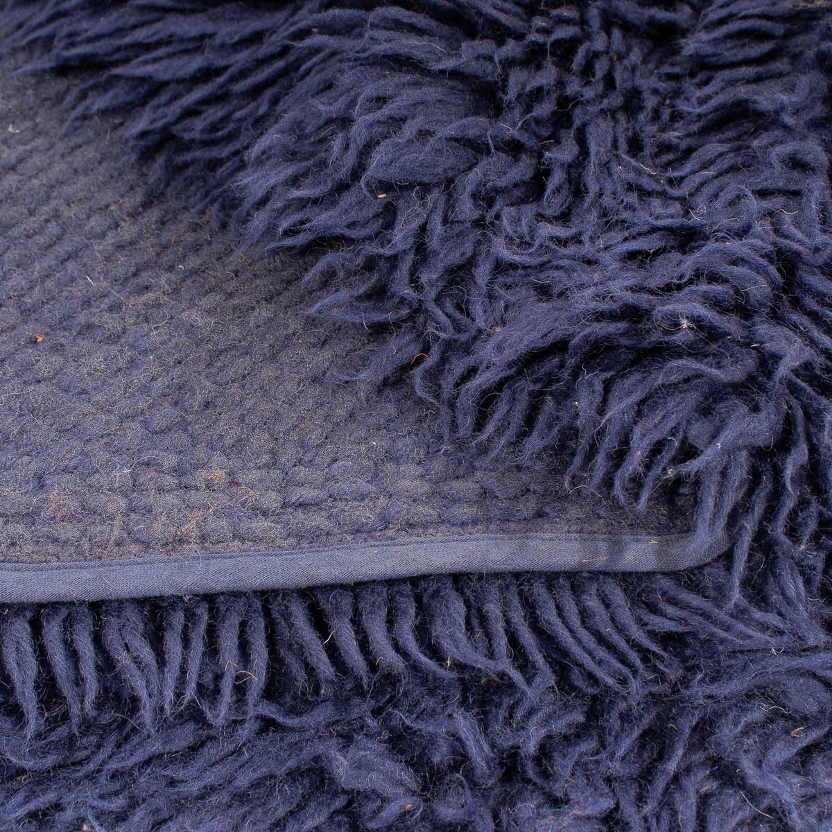 Alfombra de pelo largo redondo  - 261 x 261 cm - azul oscuro