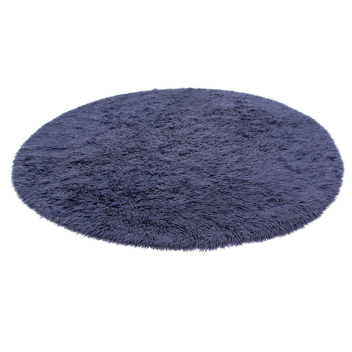 Alfombra de pelo largo redondo  - 261 x 261 cm - azul oscuro