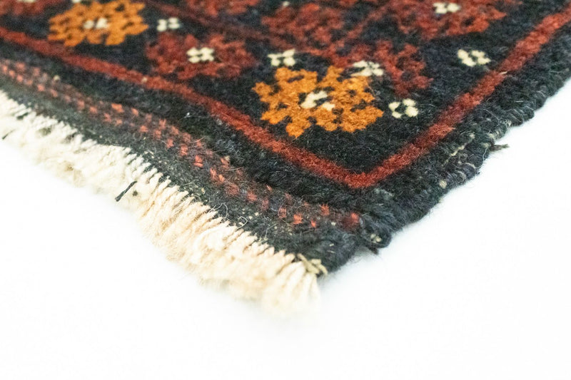 Alfombra afgana cuadrado  - 45 x 42 cm - azul