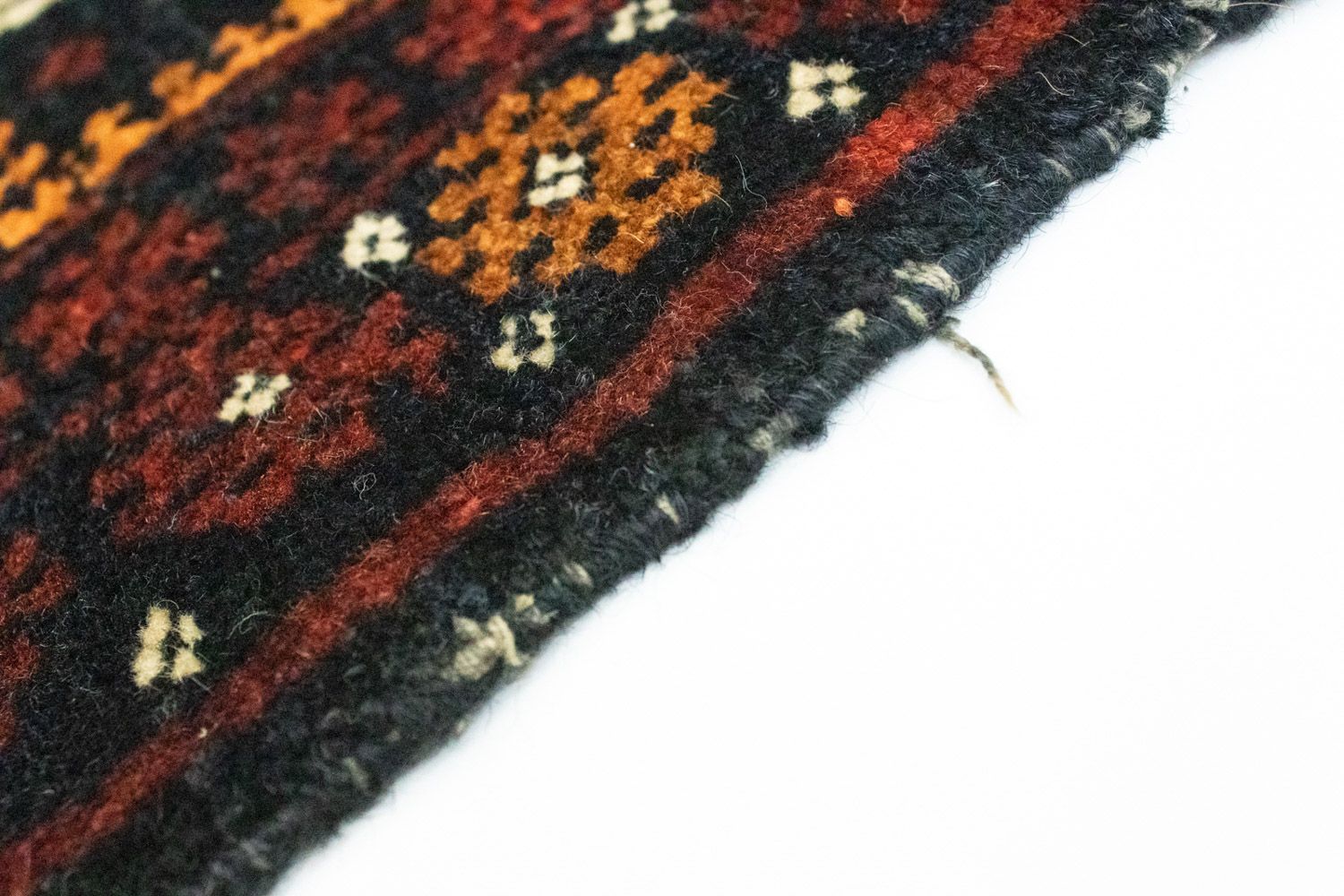 Alfombra afgana cuadrado  - 45 x 42 cm - azul