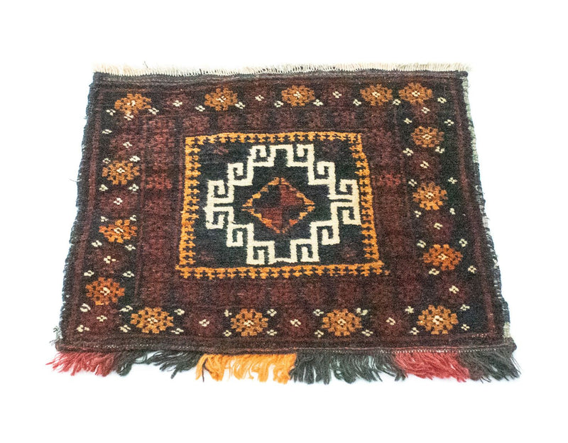 Alfombra afgana cuadrado  - 45 x 42 cm - azul