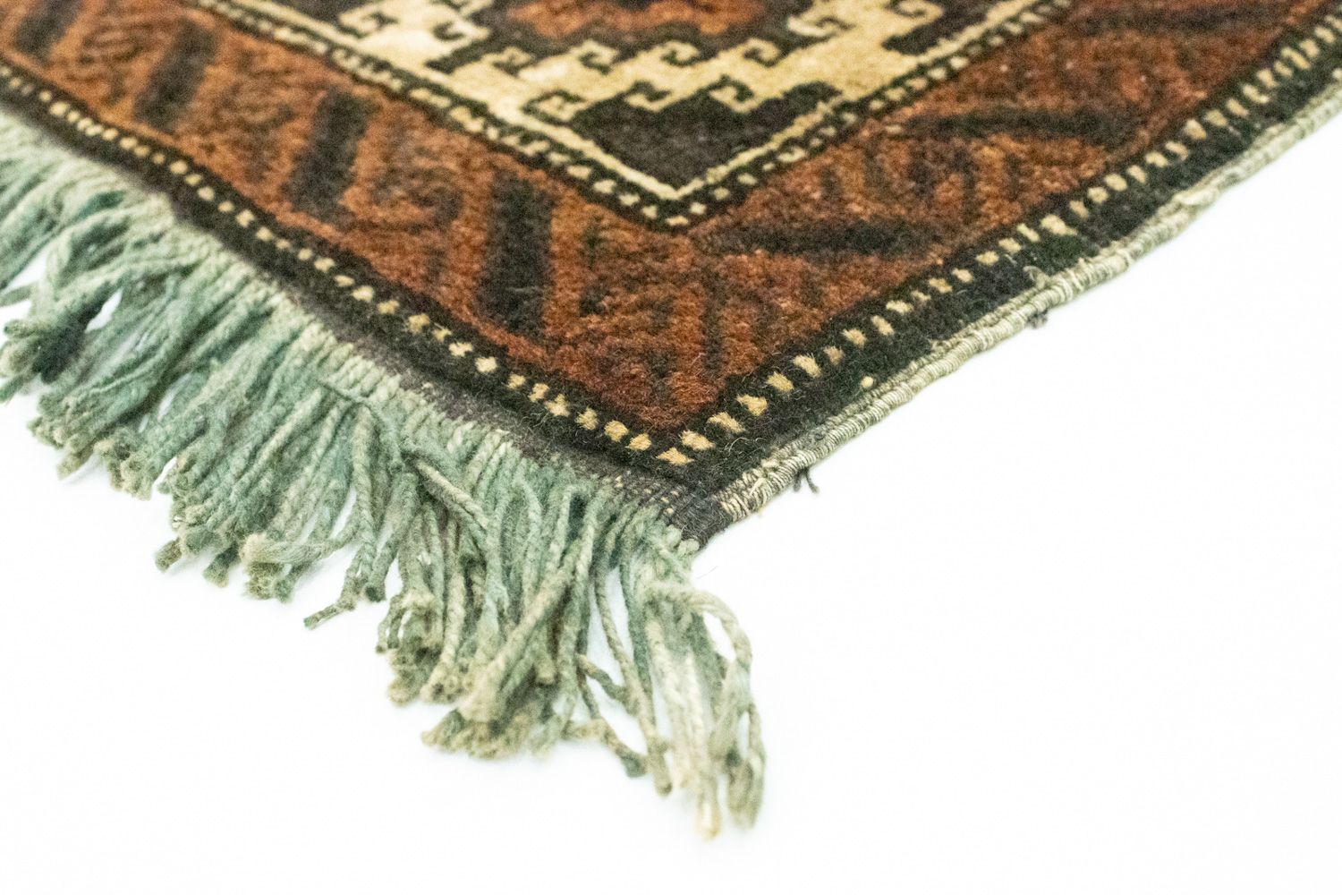 Alfombra afgana cuadrado  - 47 x 41 cm - marrón