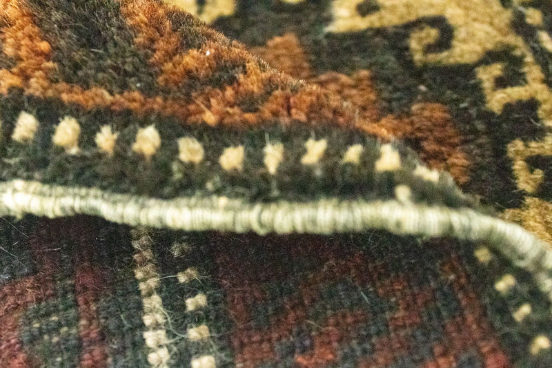 Alfombra afgana cuadrado  - 47 x 41 cm - marrón