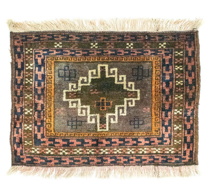 Alfombra afgana - 64 x 47 cm - multicolor