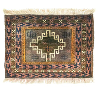 Alfombra afgana - 64 x 47 cm - multicolor