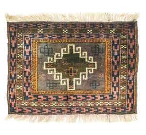 Alfombra afgana - 64 x 47 cm - multicolor