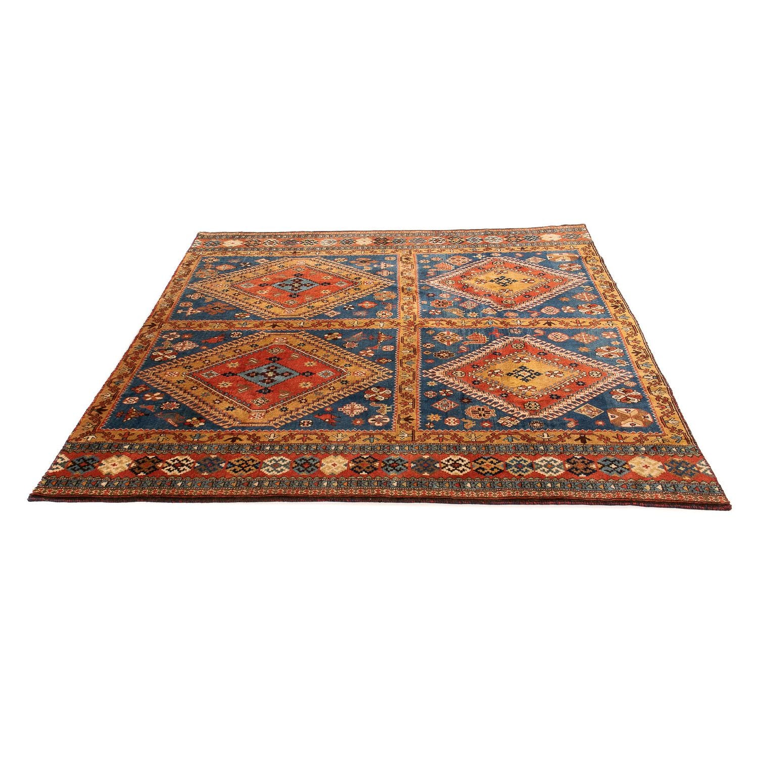 Alfombra persa - Nómada - 210 x 180 cm - azul oscuro