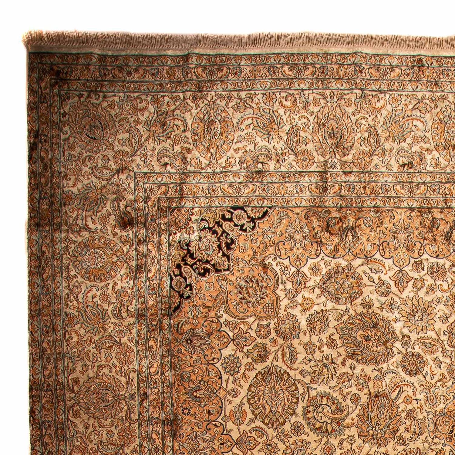 Alfombra de seda - Seda de Cachemira - 410 x 307 cm - marrón claro