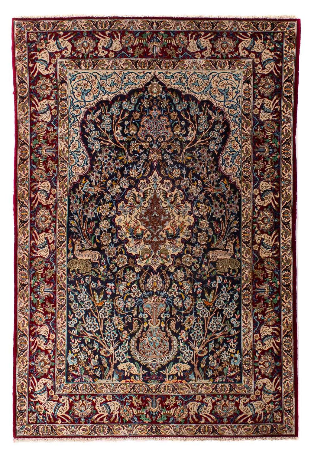 Alfombra Persa - Isfahan - Prima - 173 x 117 cm - azul oscuro
