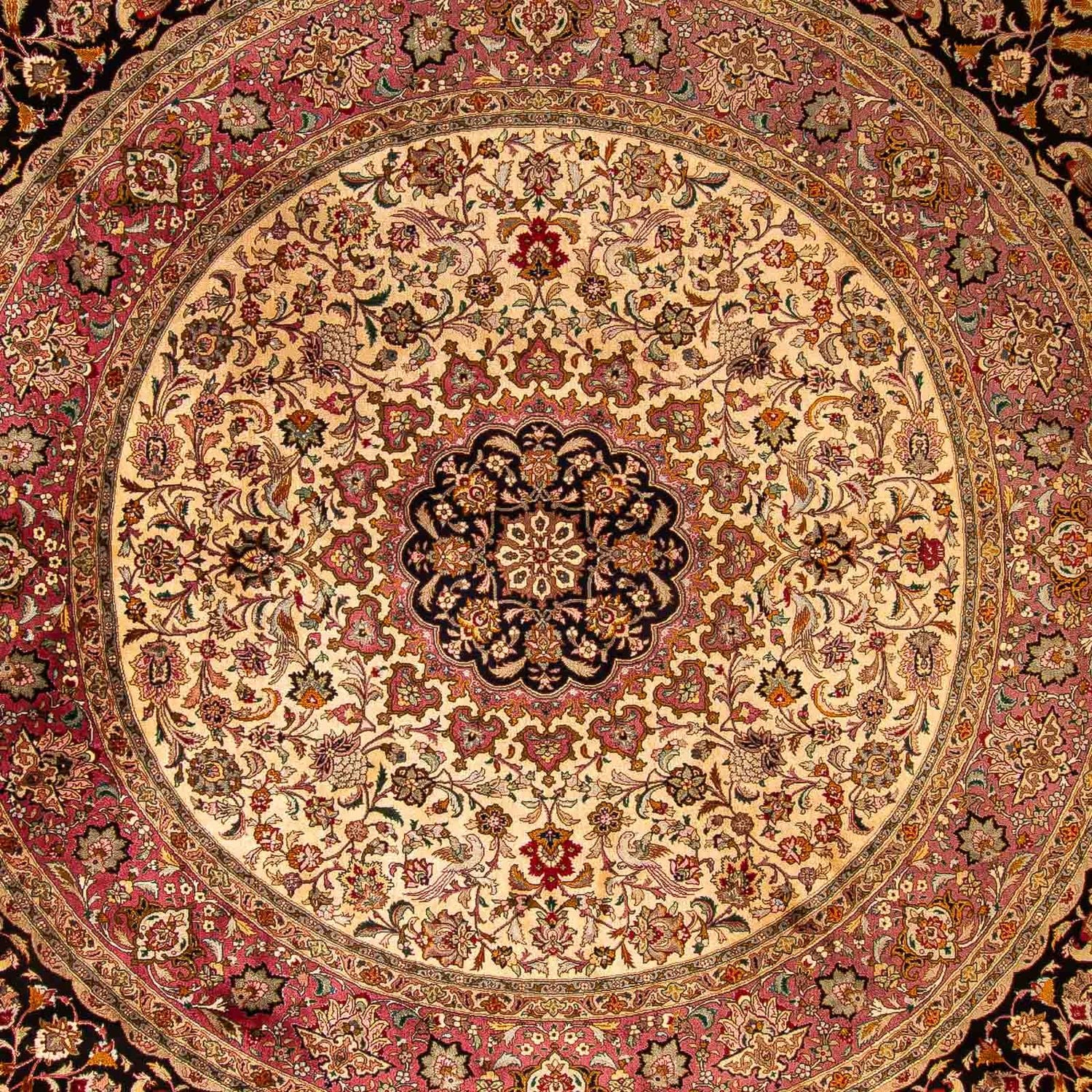 Alfombra Persa - Tabriz - Real cuadrado  - 300 x 294 cm - azul oscuro