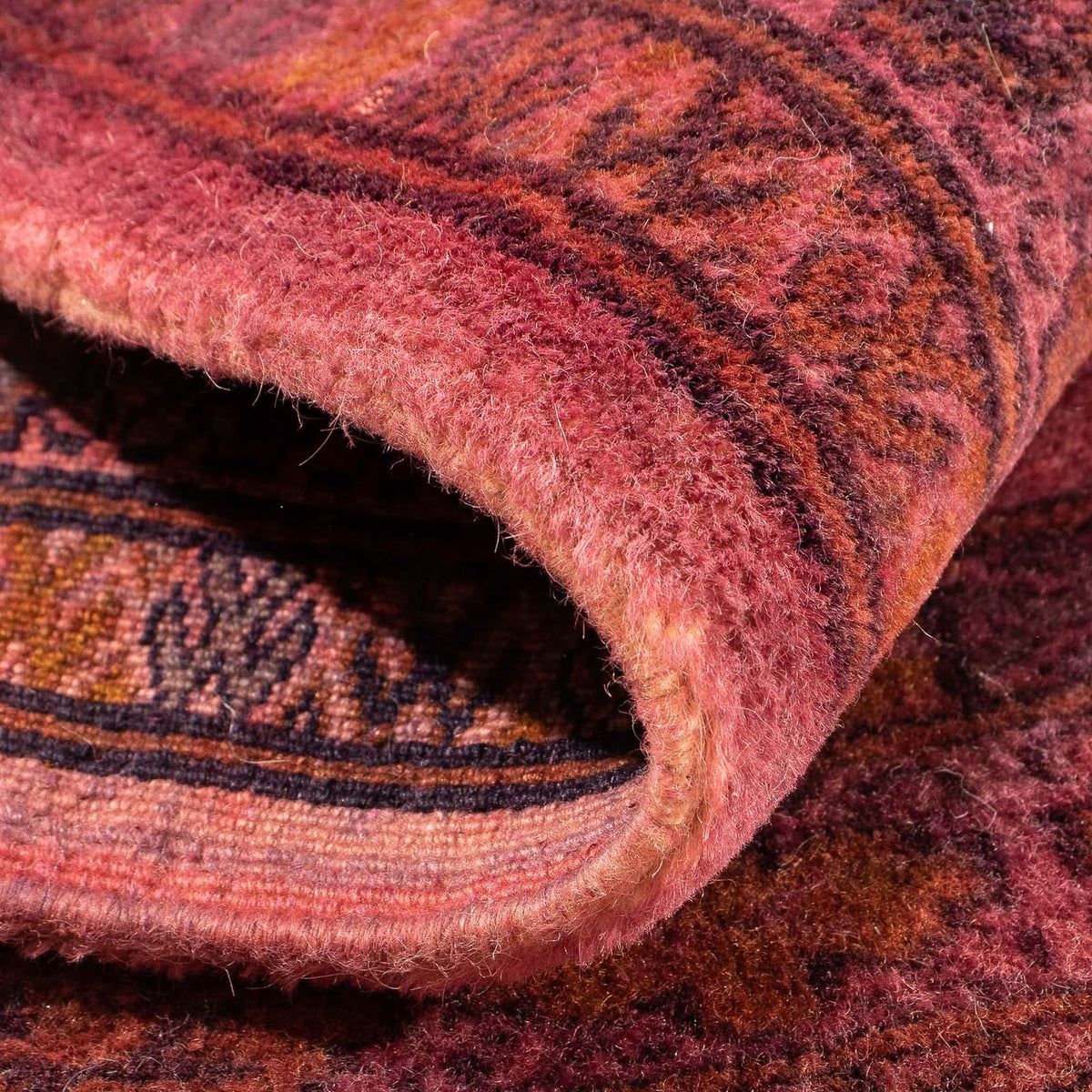 Alfombra Turkaman - 95 x 66 cm - rojo claro