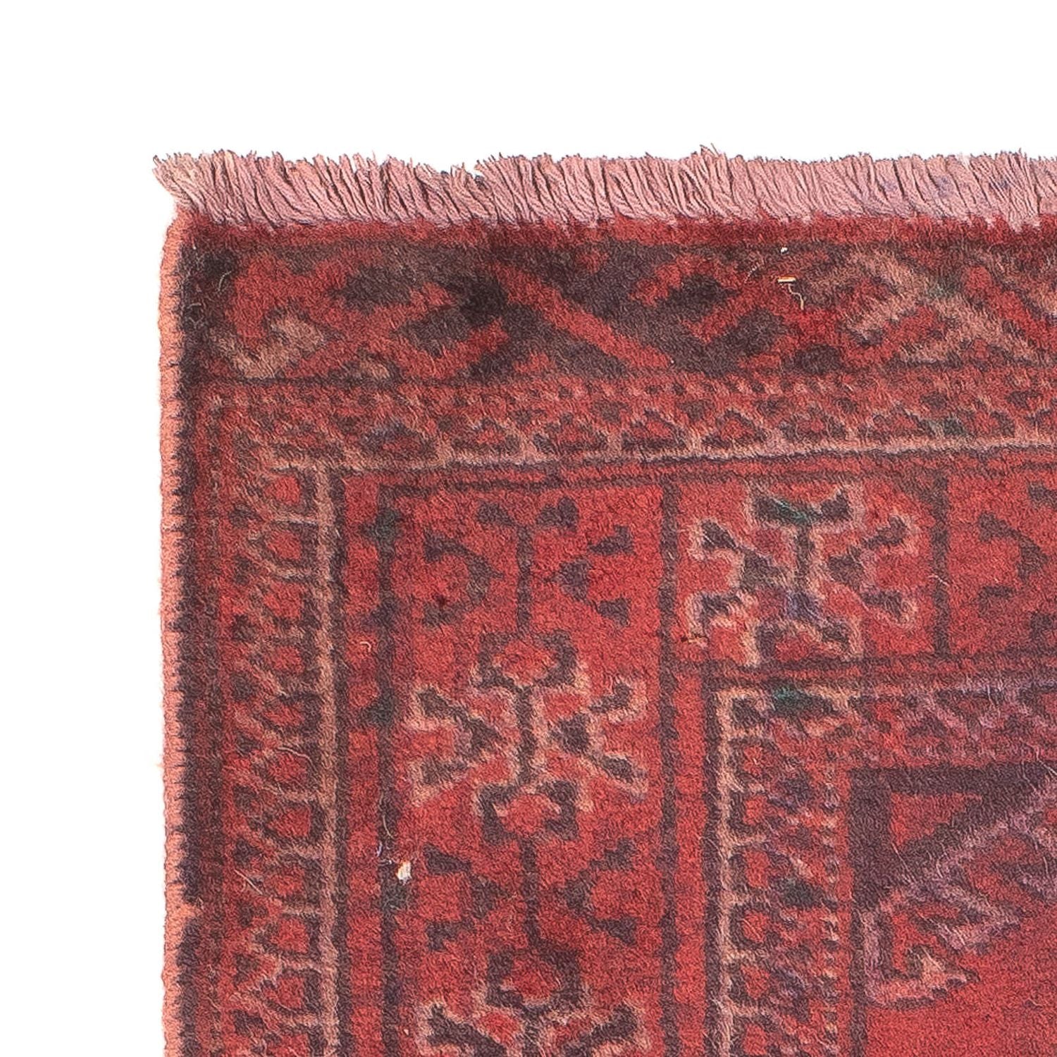 Alfombra Turkaman - 84 x 66 cm - rojo oscuro