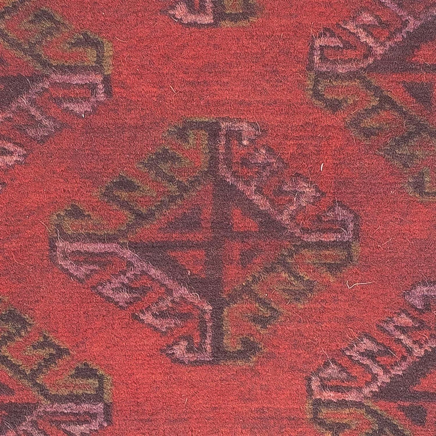 Alfombra Turkaman - 84 x 66 cm - rojo oscuro