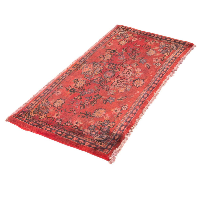 Alfombra persa - Keshan - 115 x 55 cm - rojo claro
