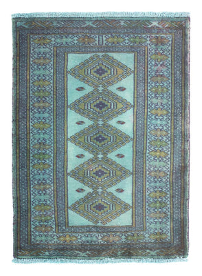 Alfombra Pakistani - 92 x 64 cm - azul claro